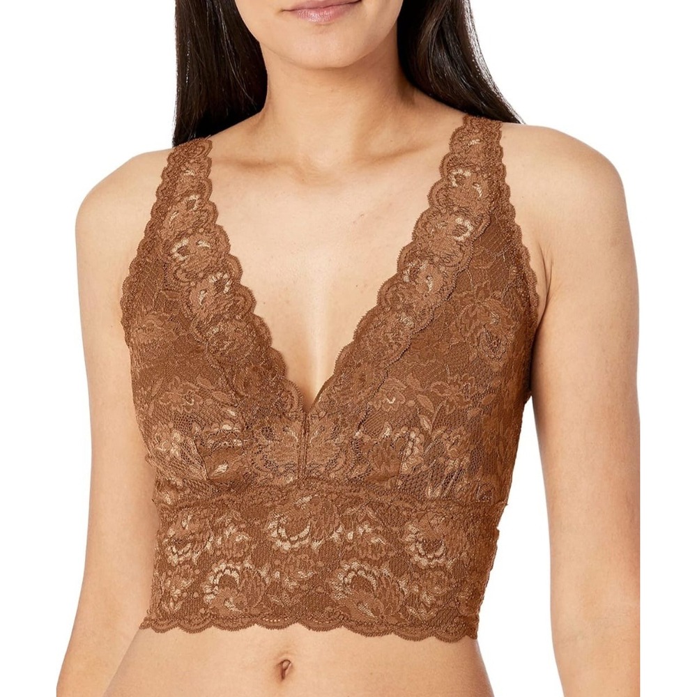 Cosabella Never Say Never Curvy Plungie Longline Bralette Treasure Lace S